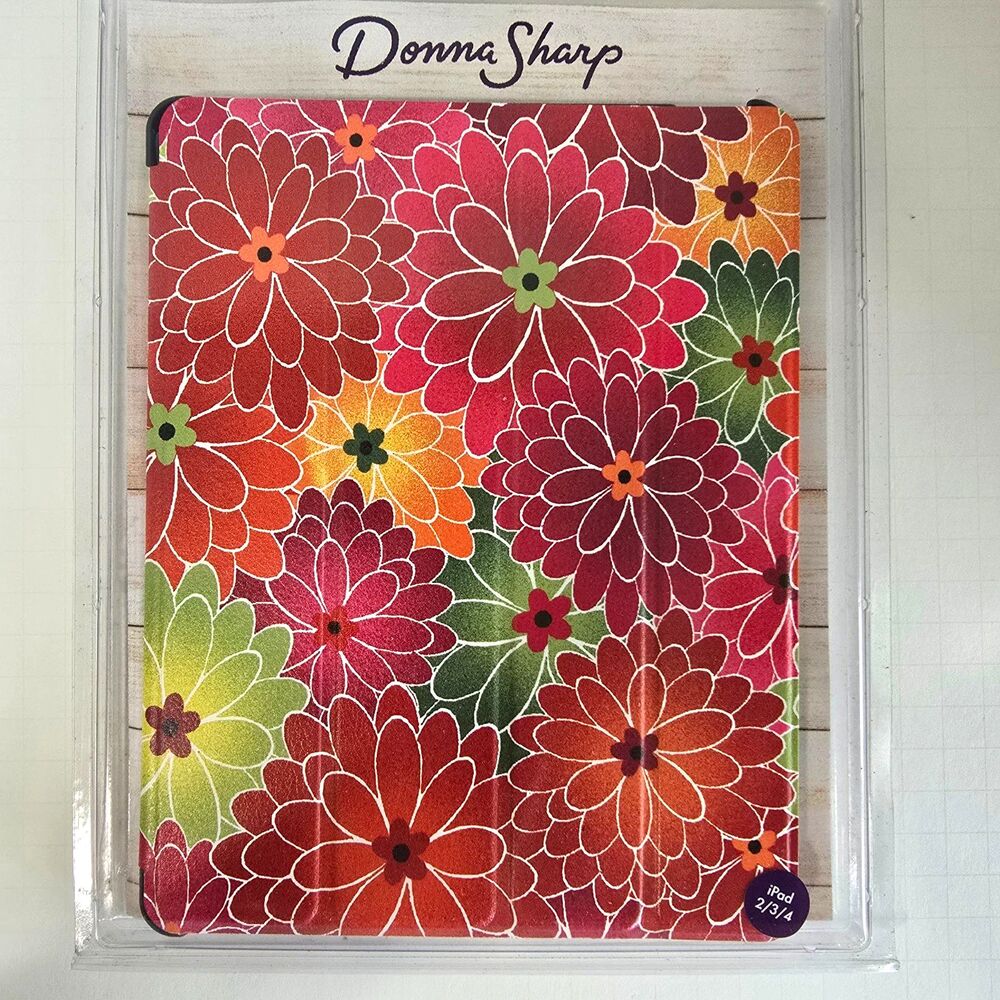 Floral Folio Case for iPad 2/3/4 Colorful Flower Print Protective Cover